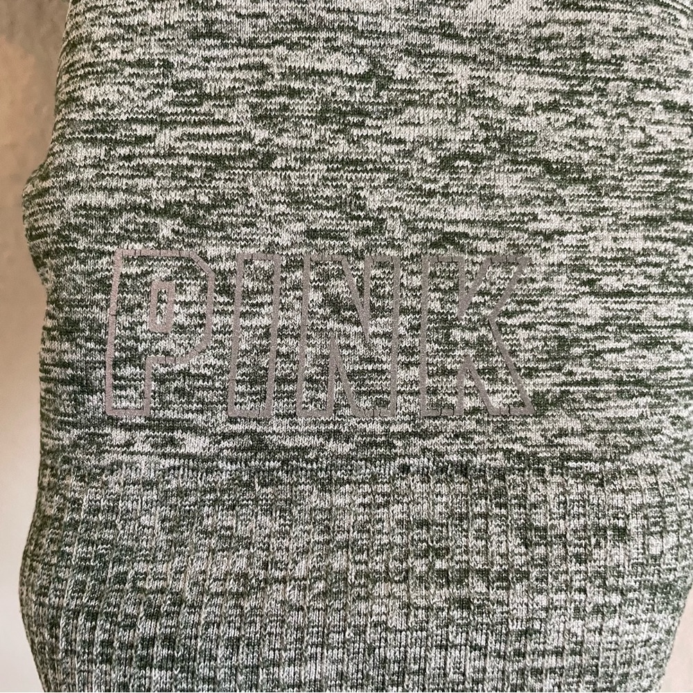 Victoria’s Secrets PINK Active Long Sleeve CropTop & Leggings Set Sz Large Green - Picture 7 of 16